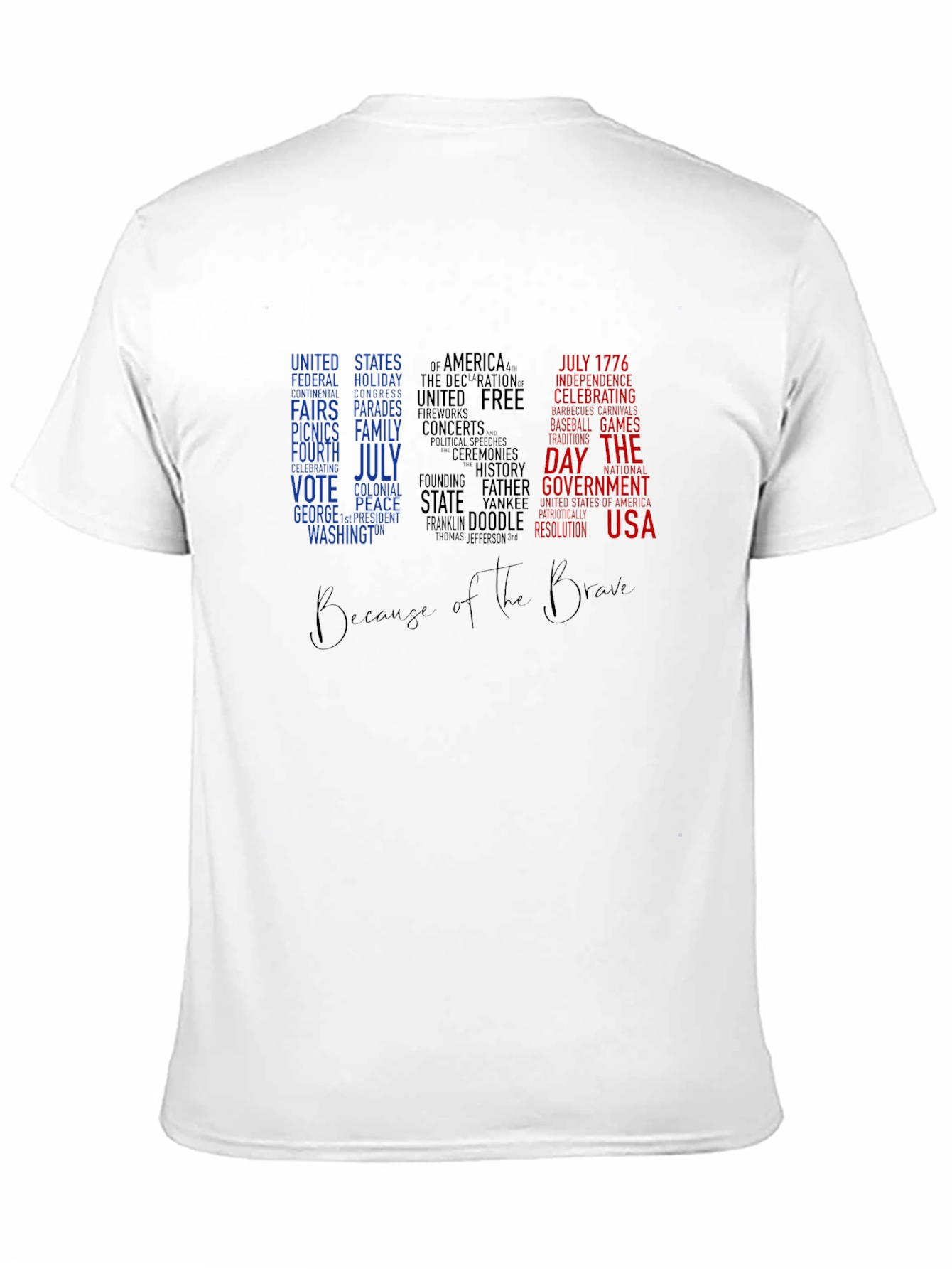 Patriotic USA Word Art T-Shirt