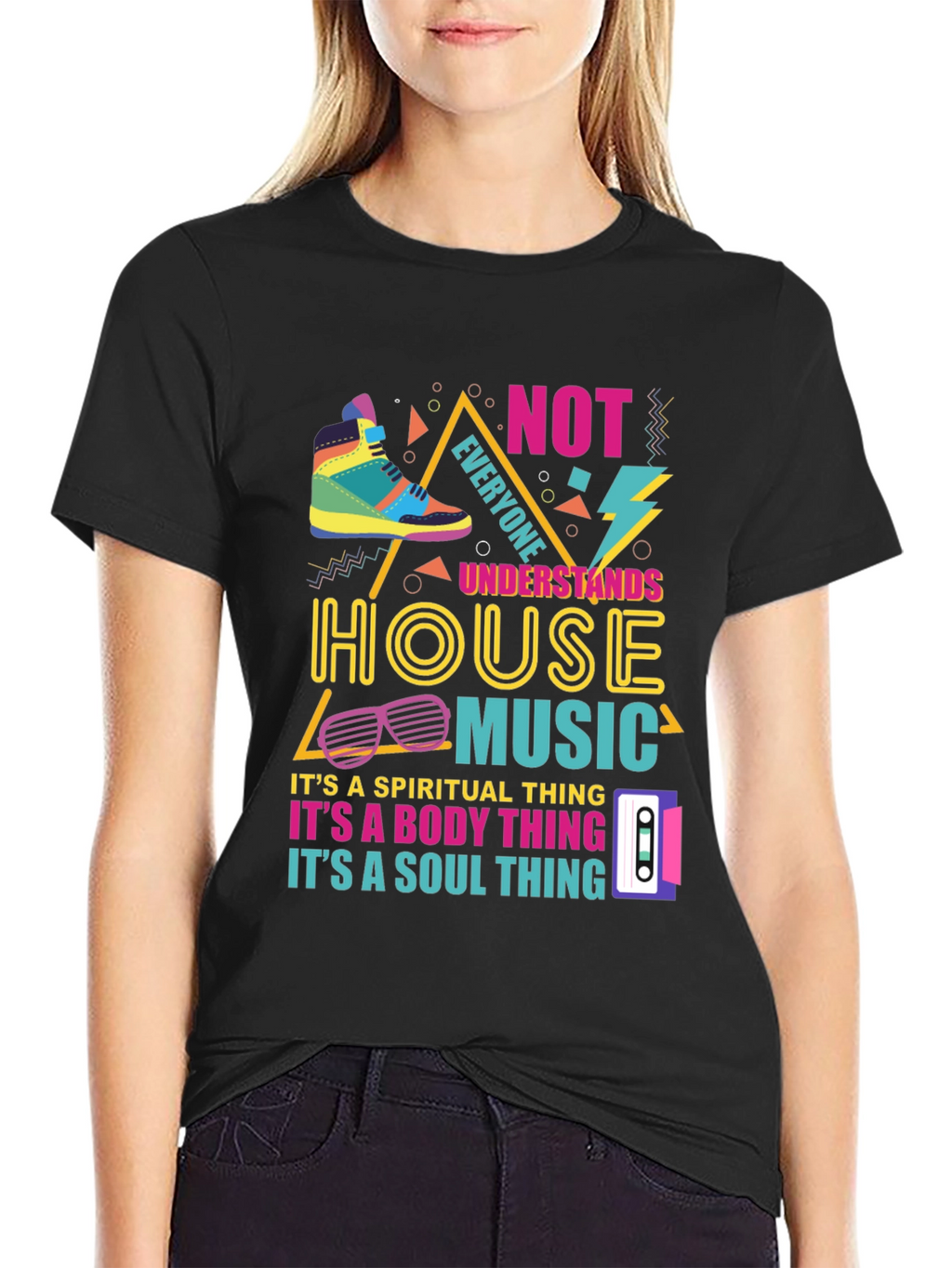 House Music Graphic Tee - Retro 90s Style