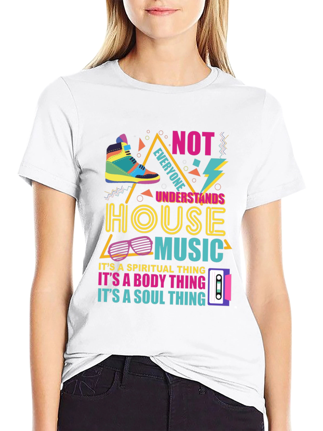 House Music Graphic Tee - Retro 90s Style