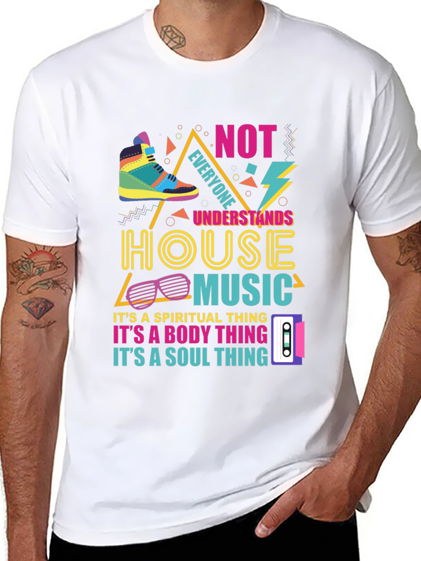 House Music Graphic Tee - Retro 90s Style