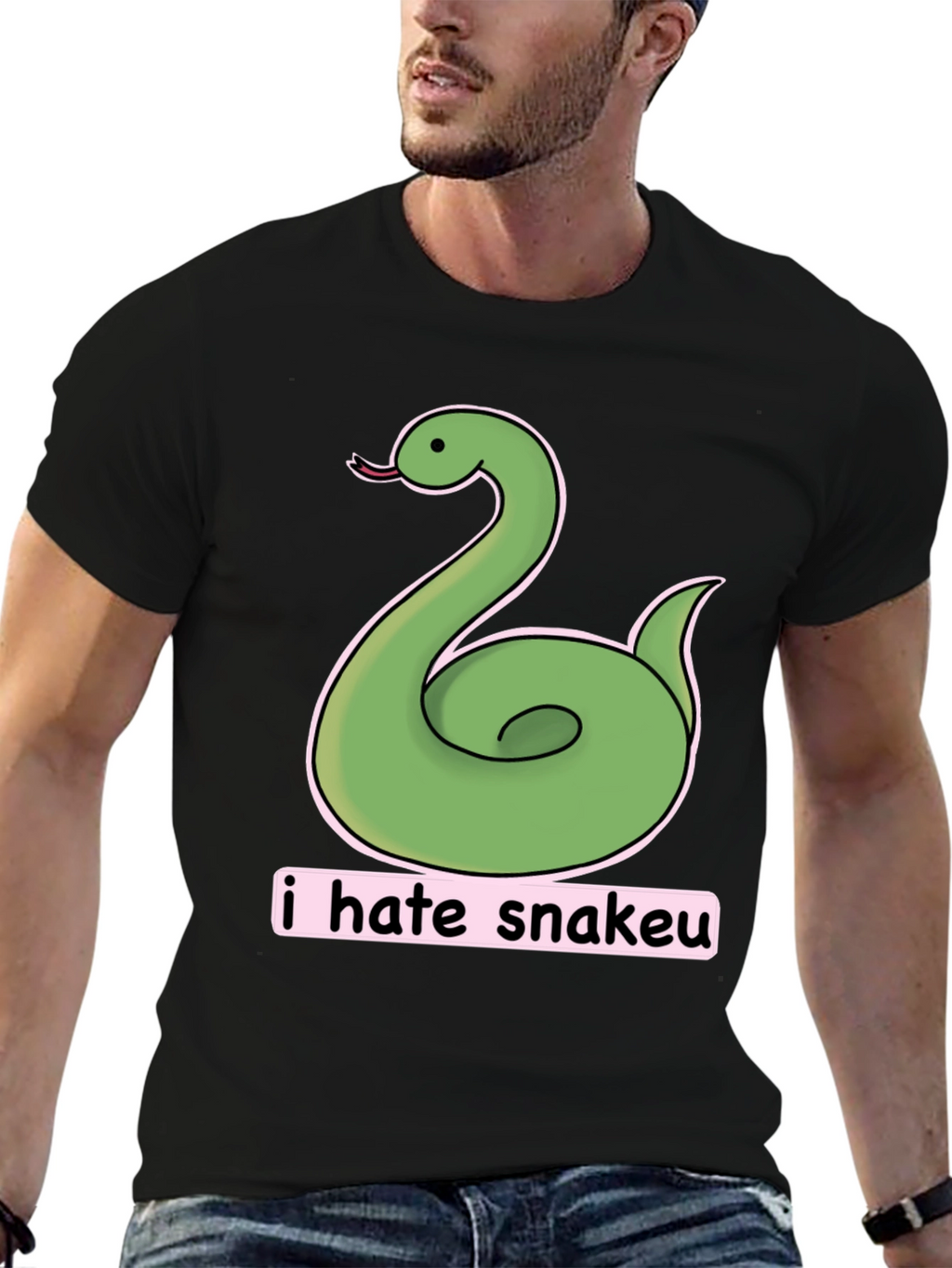 Funny I Hate Snakeu Cartoon T-Shirt