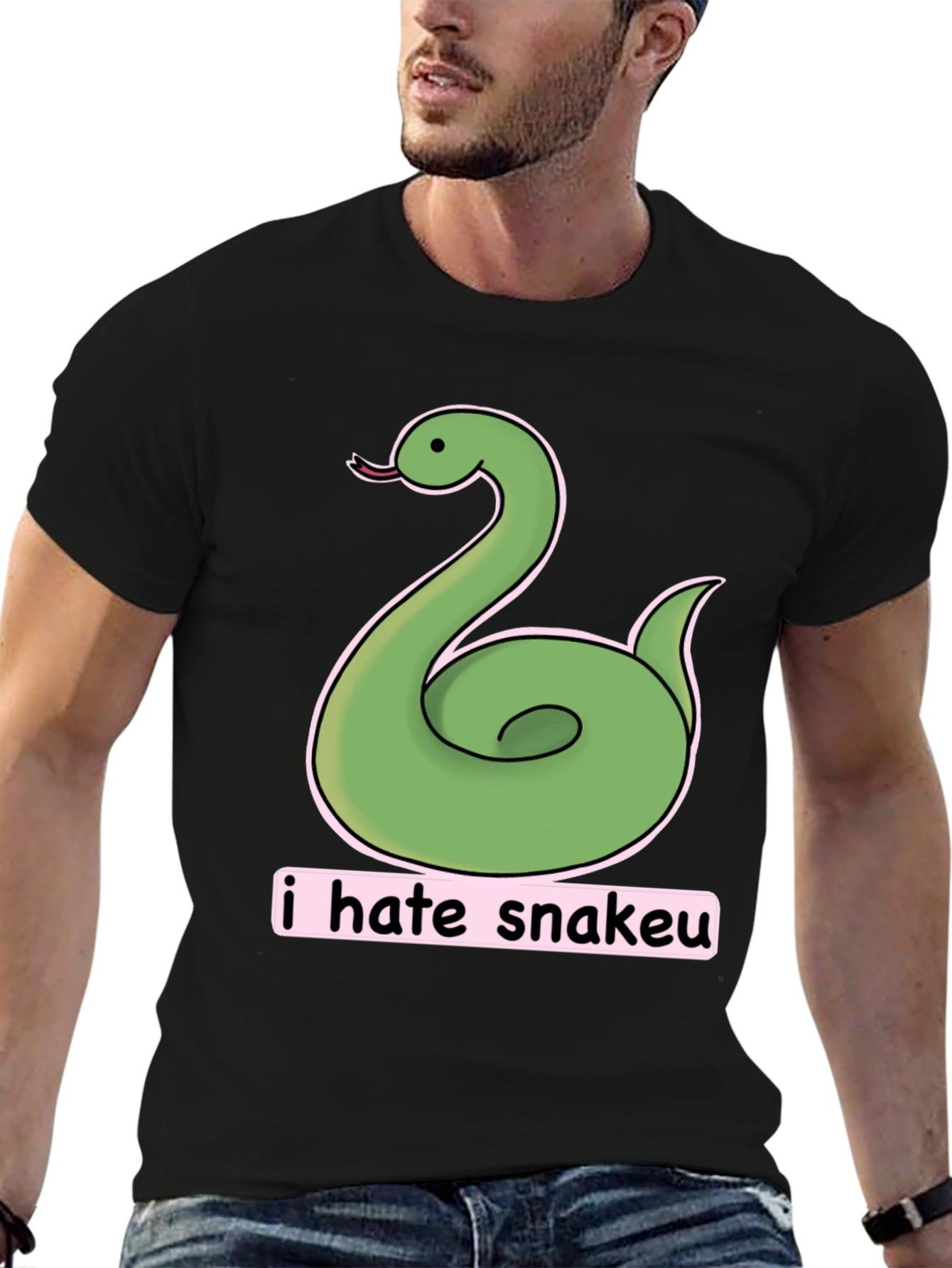 Funny I Hate Snakeu Cartoon T-Shirt