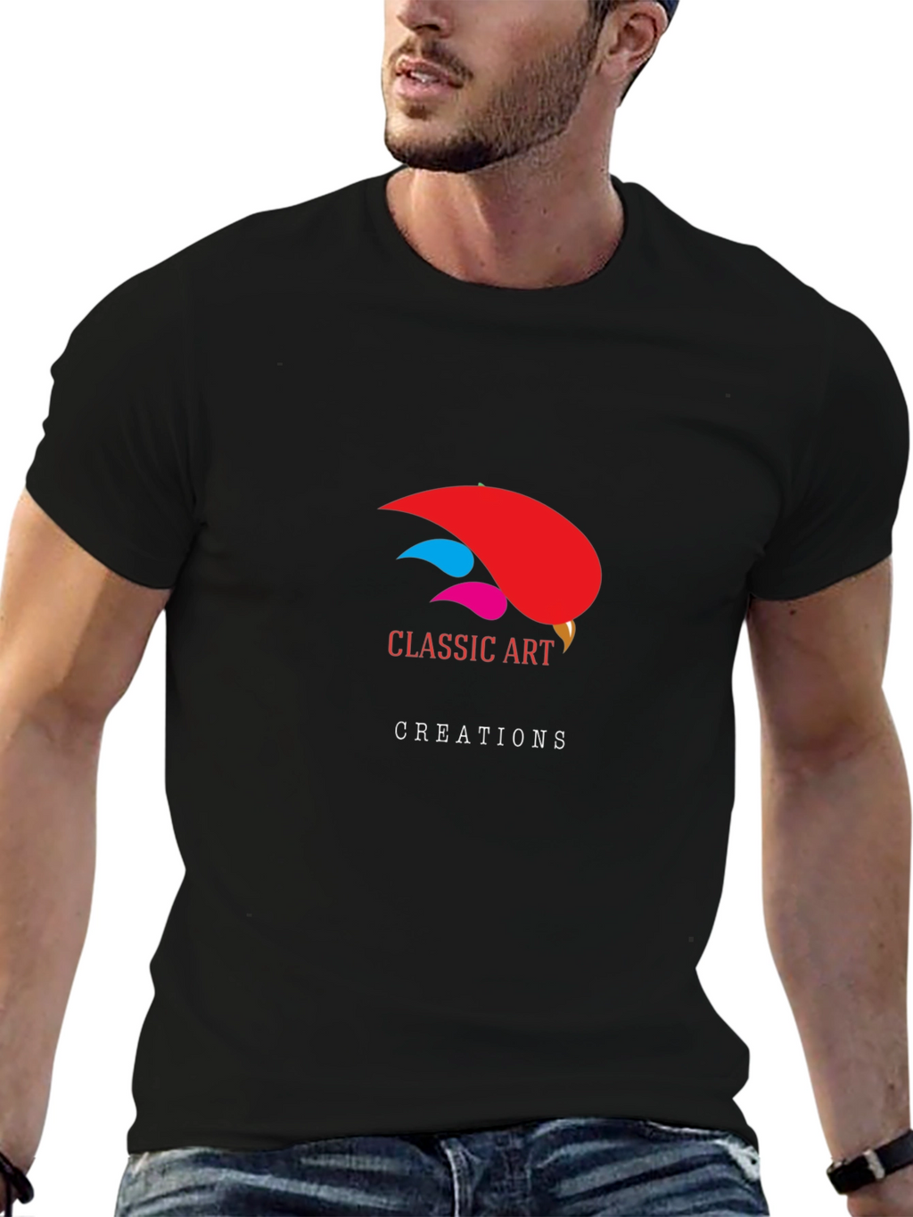 Classic Art Creations Black Graphic T-Shirt