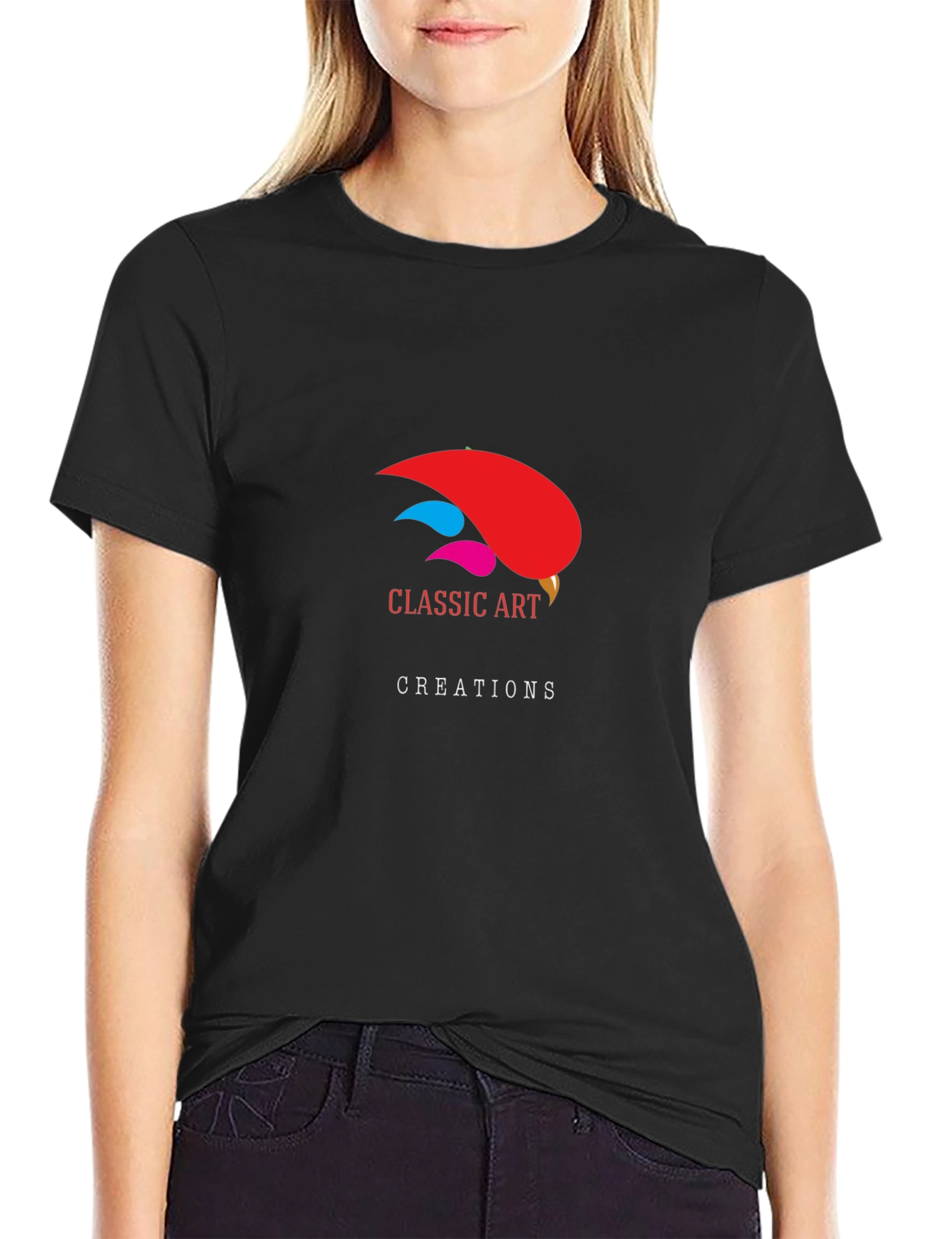 Classic Art Creations Black Graphic T-Shirt