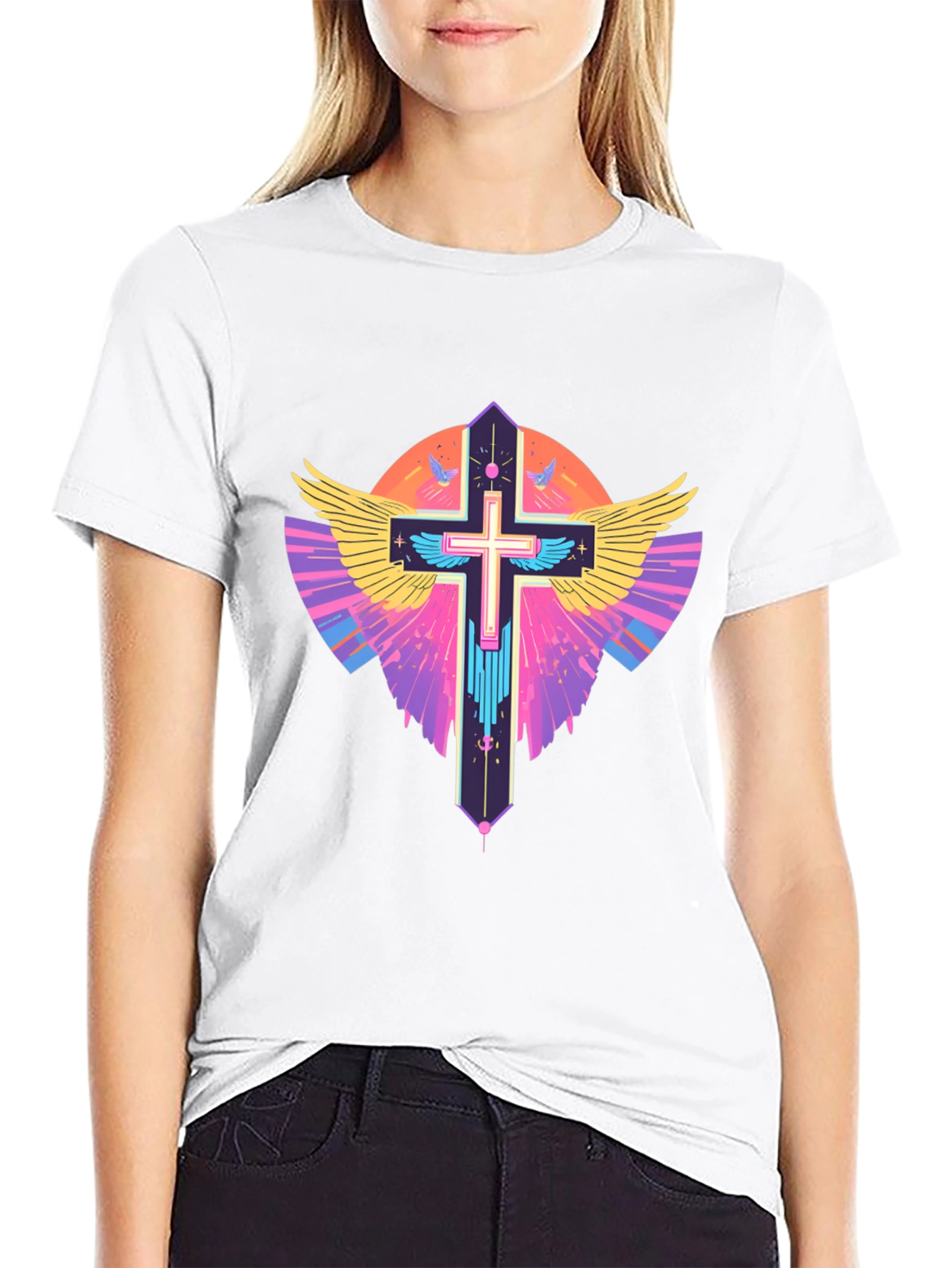 Winged Cross Graphic T-Shirt