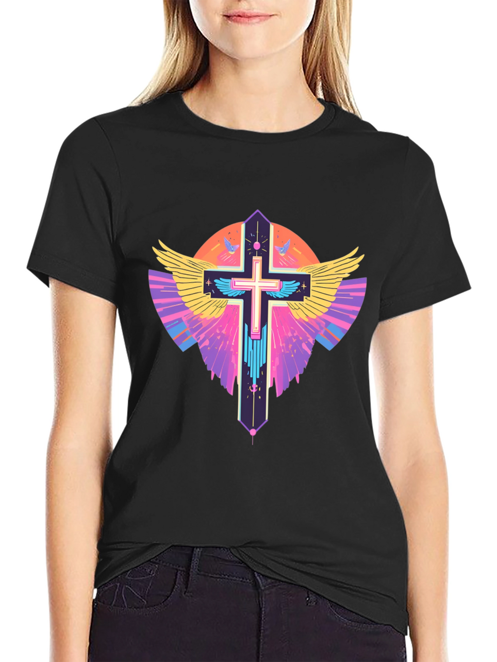 Winged Cross Graphic T-Shirt
