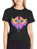Winged Cross Graphic T-Shirt