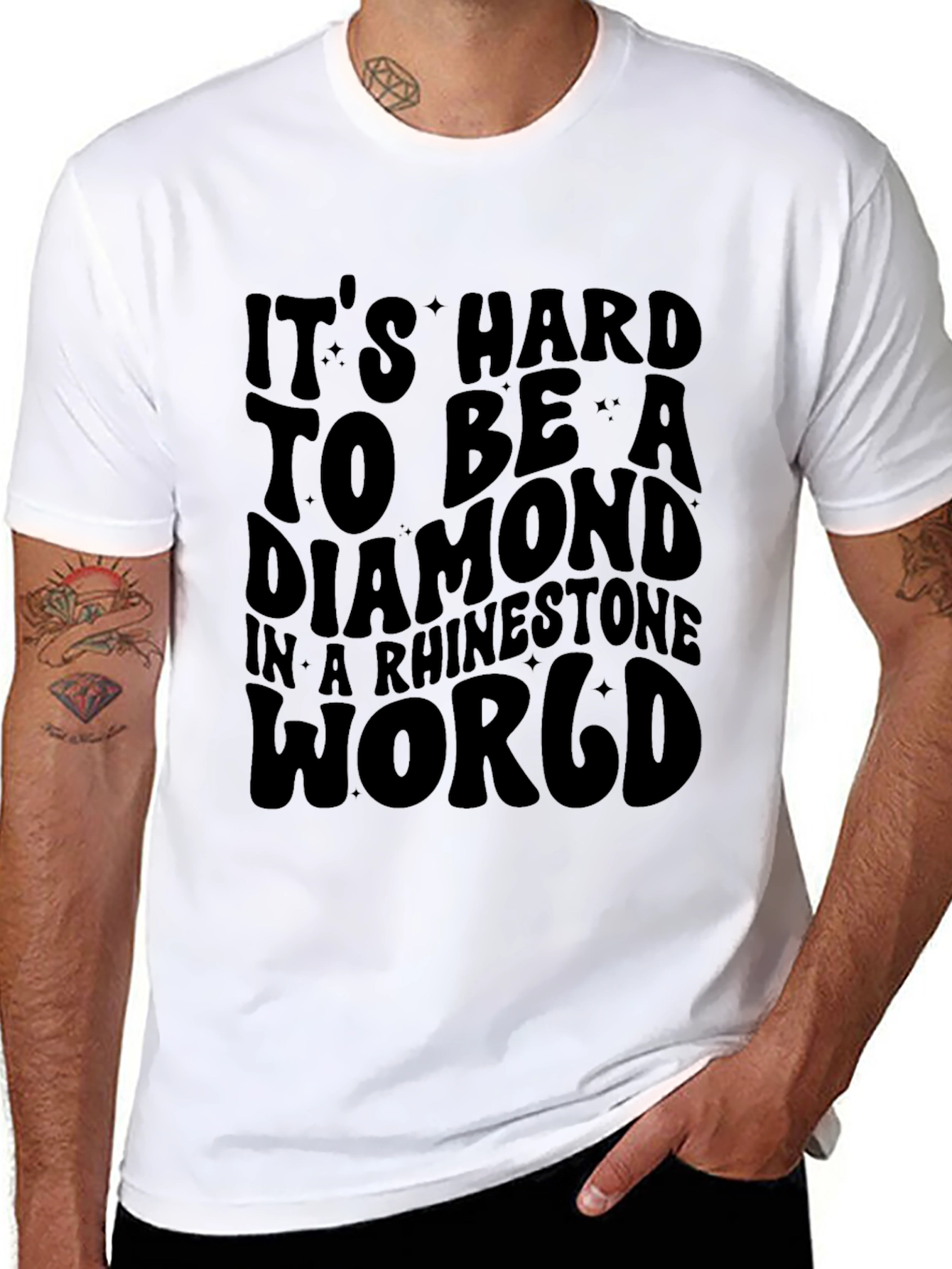 Diamond Rhinestone World Graphic Tee