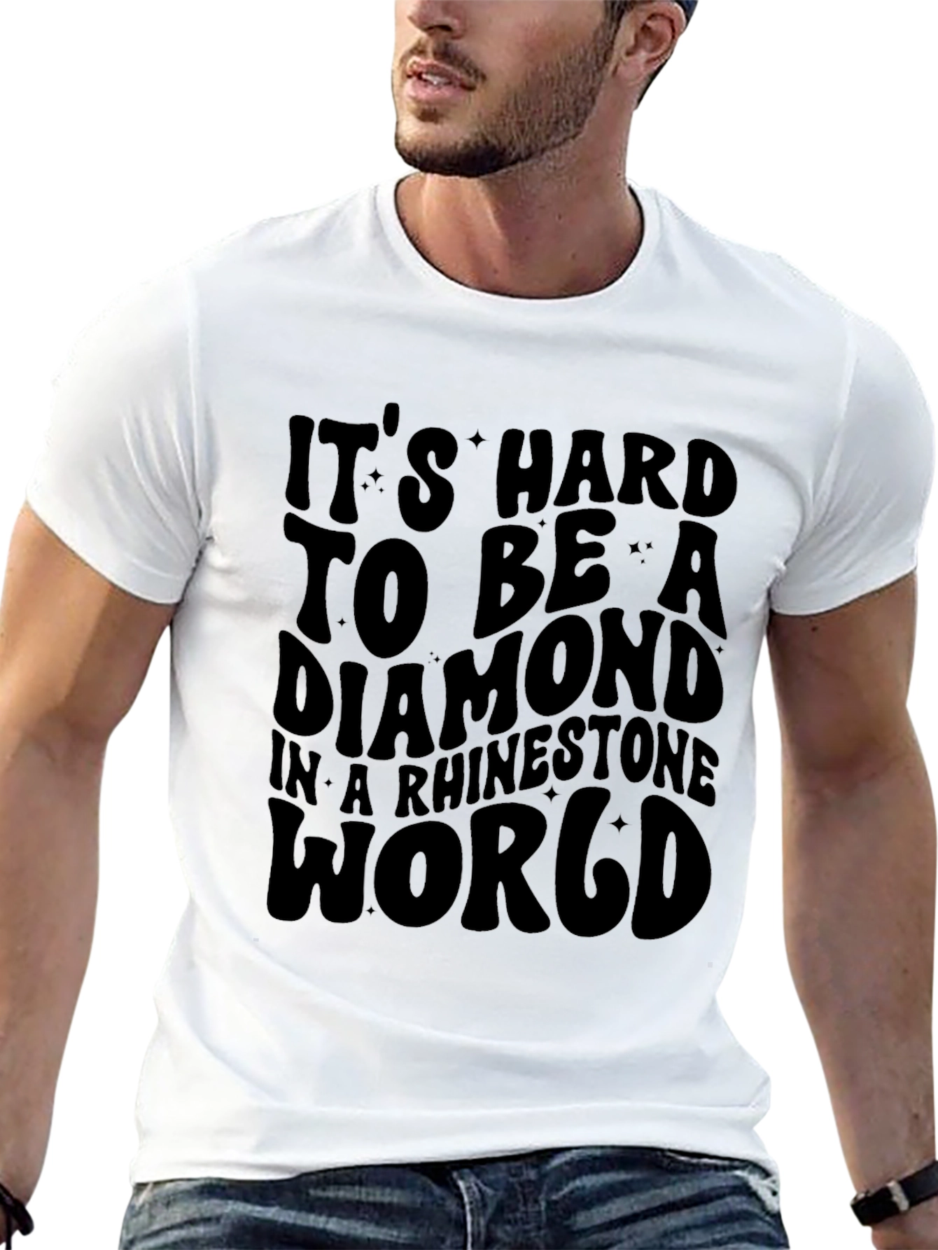 Diamond Rhinestone World Graphic Tee