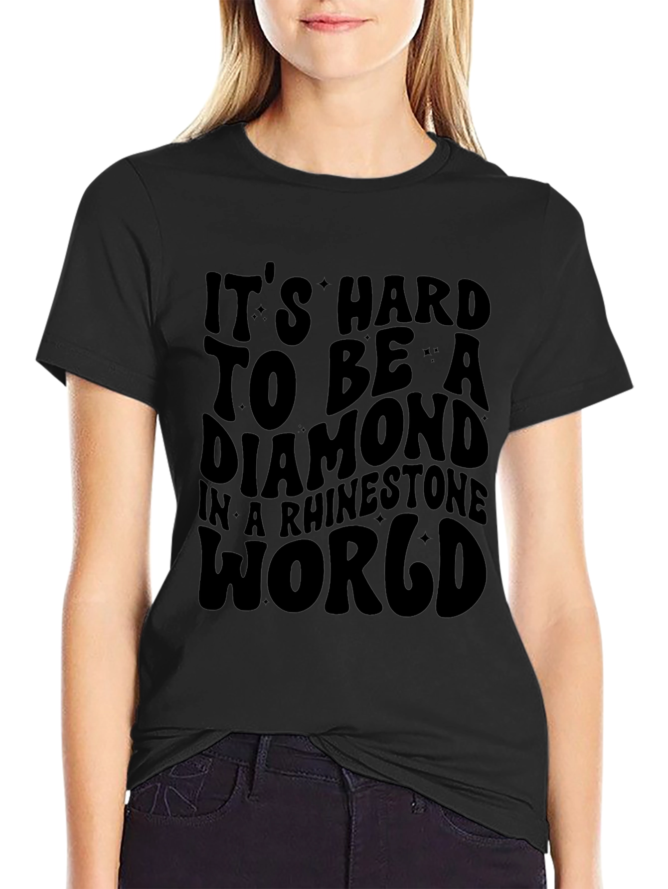 Diamond Rhinestone World Graphic Tee