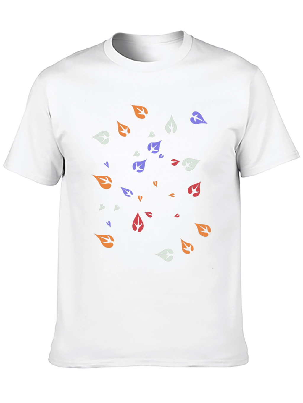 Modern Leaf Pattern Black T-Shirt