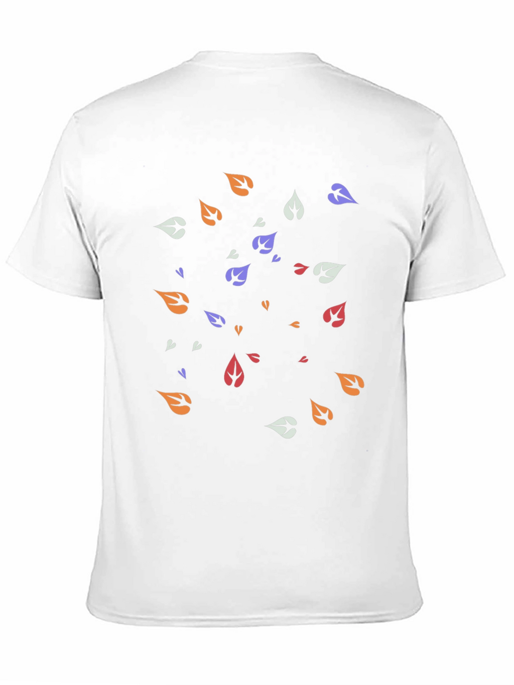 Modern Leaf Pattern Black T-Shirt