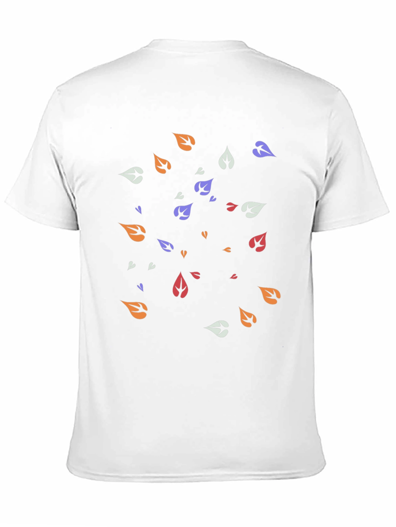 Modern Leaf Pattern Black T-Shirt