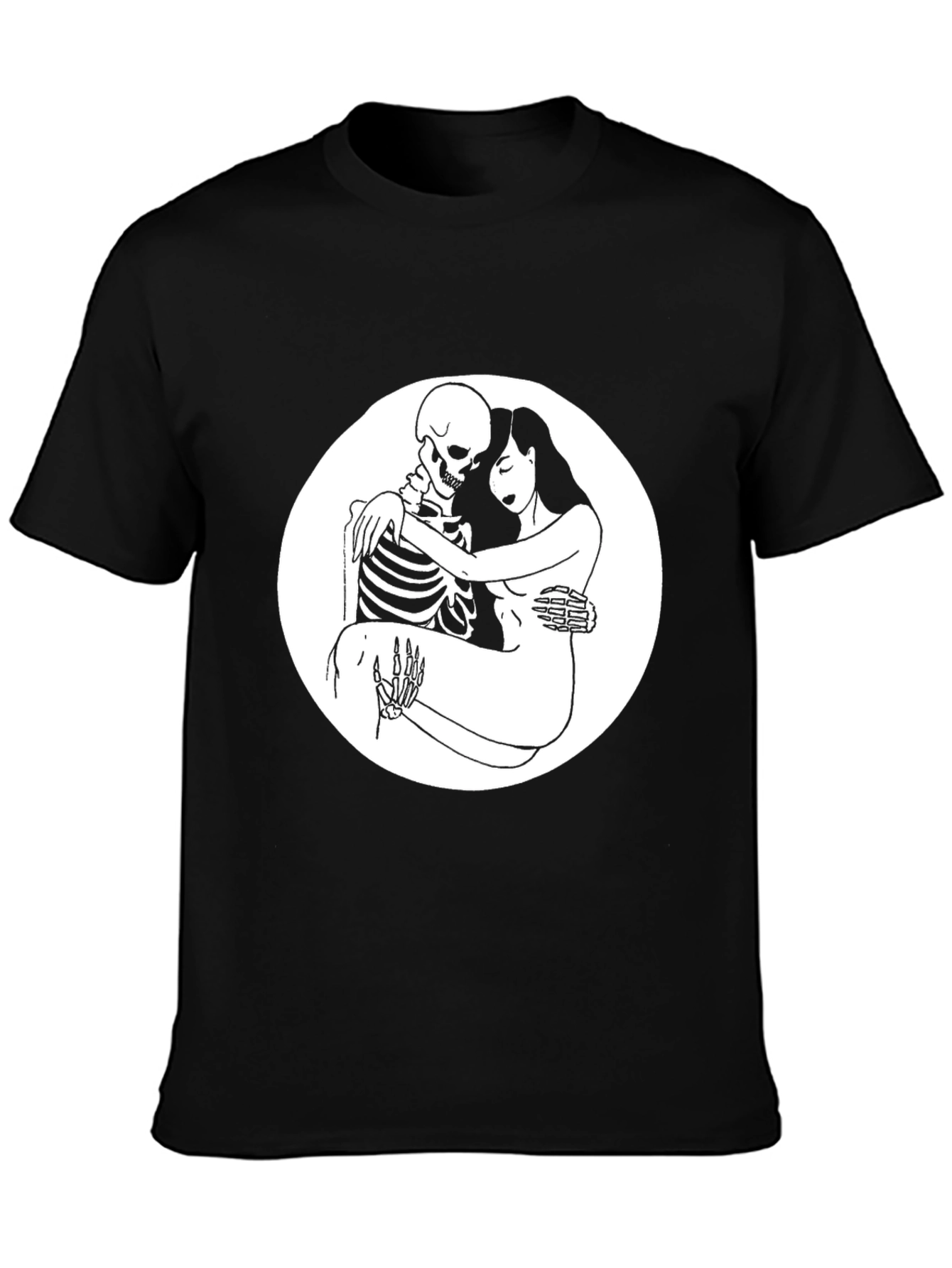Embrace the Afterlife: Skeleton & Woman Graphic Tee