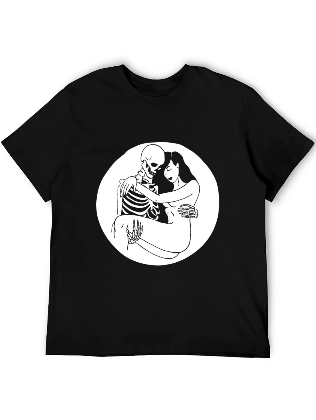 Embrace the Afterlife: Skeleton & Woman Graphic Tee