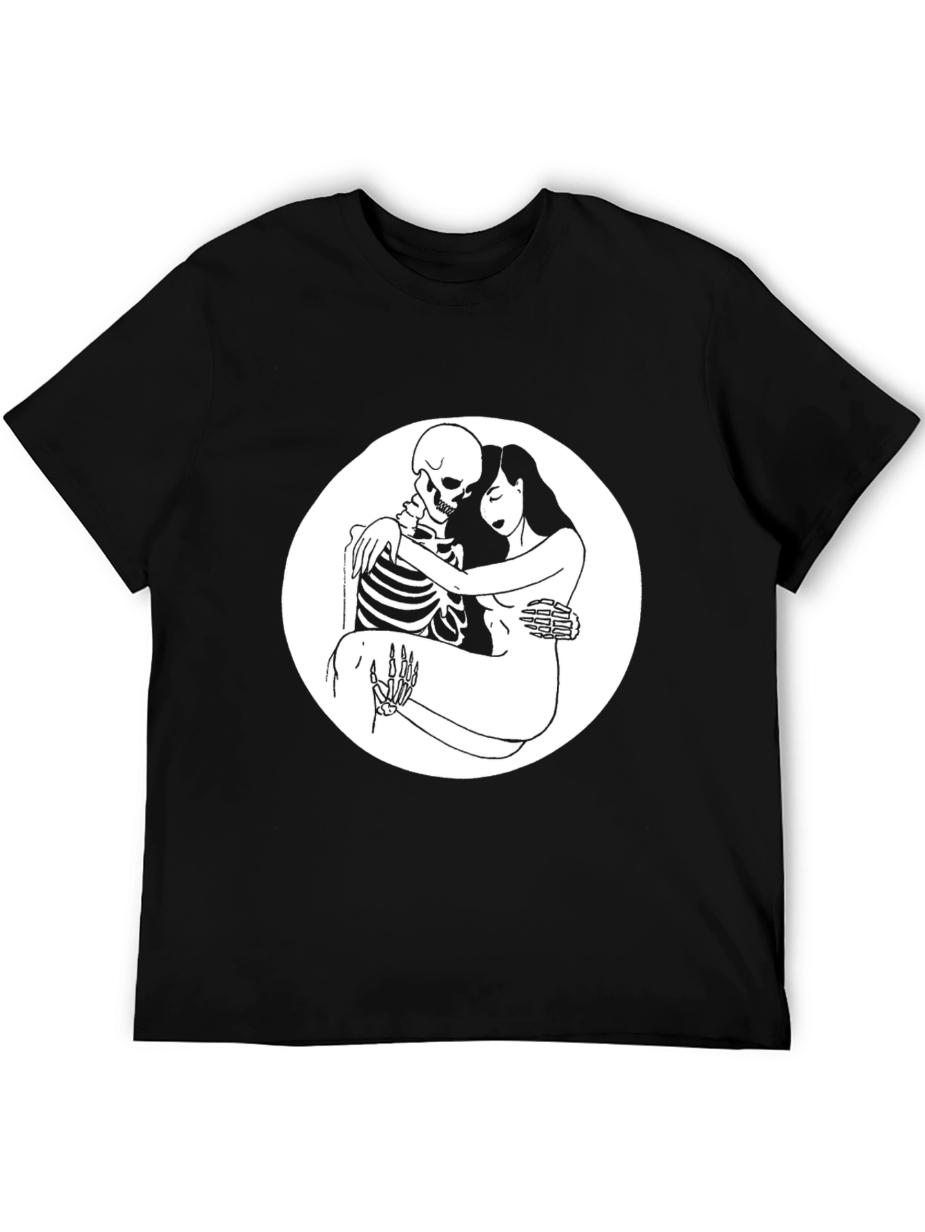 Embrace the Afterlife: Skeleton & Woman Graphic Tee