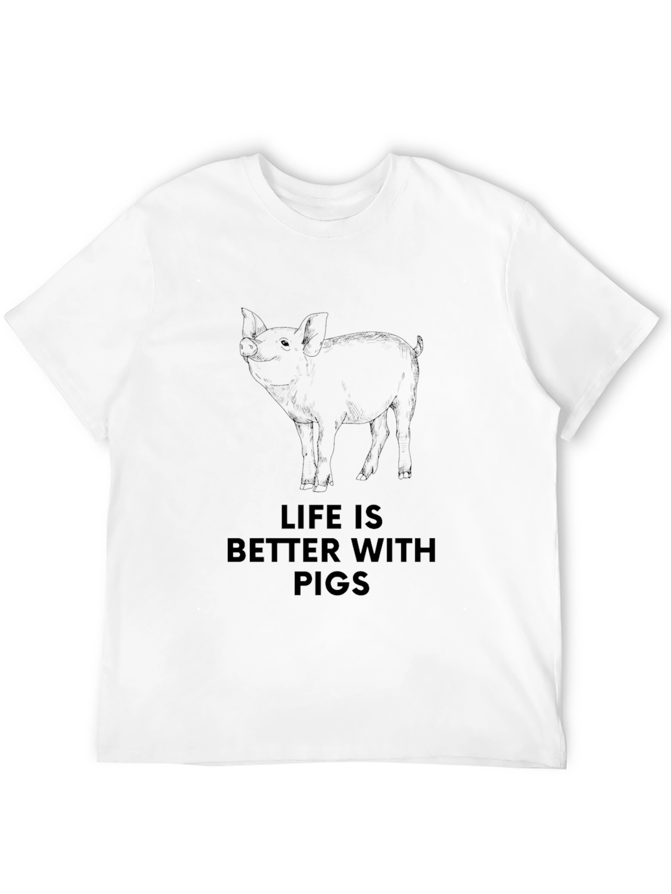 Life Is Better With Pigs Graphic Tee - Black