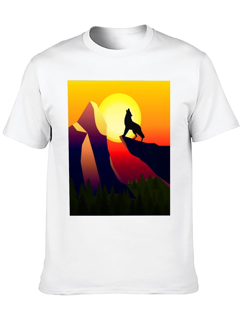 Wolf Mountain Graphic Tee - Sunset Design