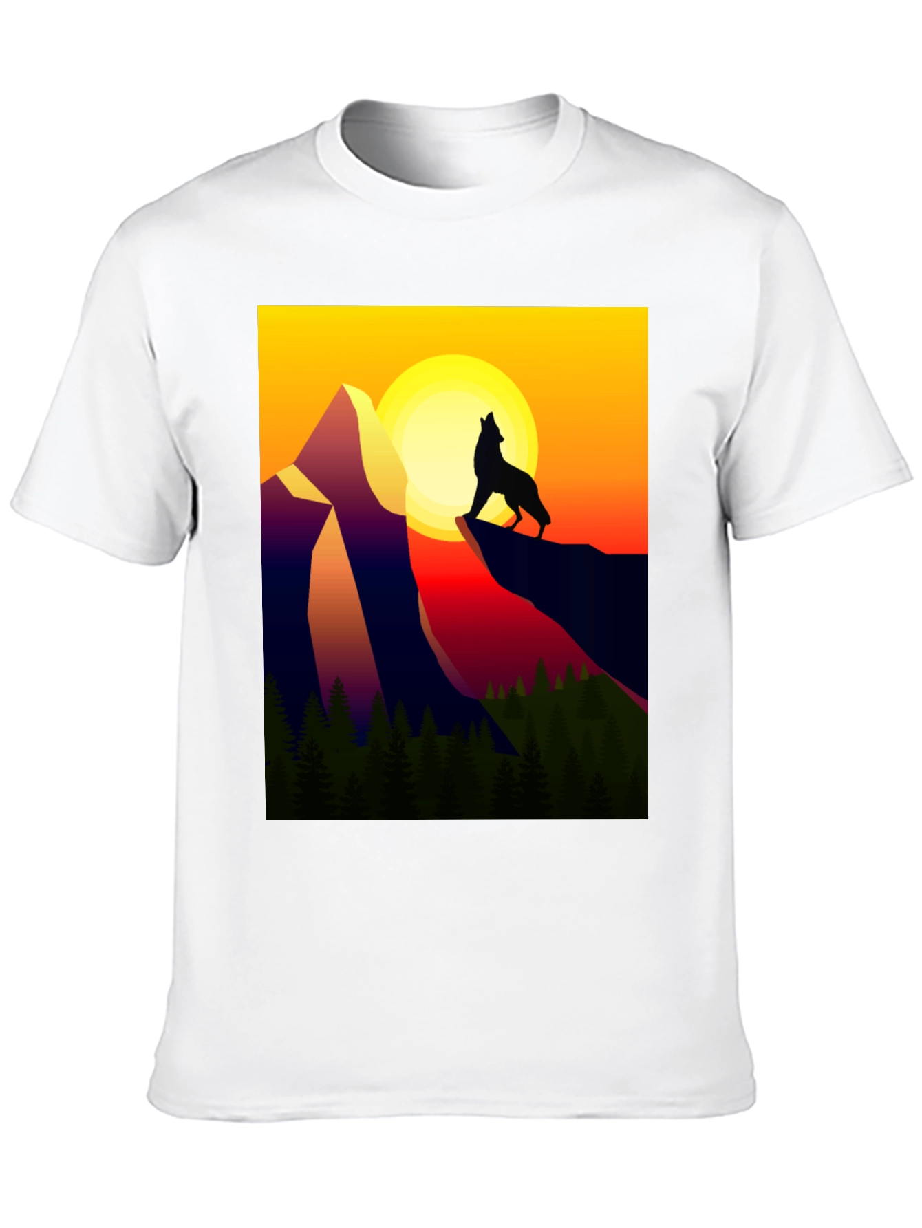 Wolf Mountain Graphic Tee - Sunset Design