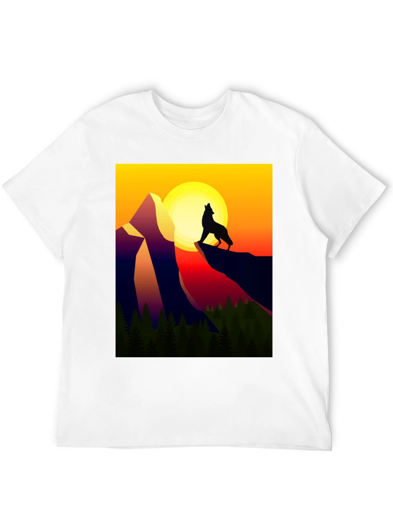 Wolf Mountain Graphic Tee - Sunset Design