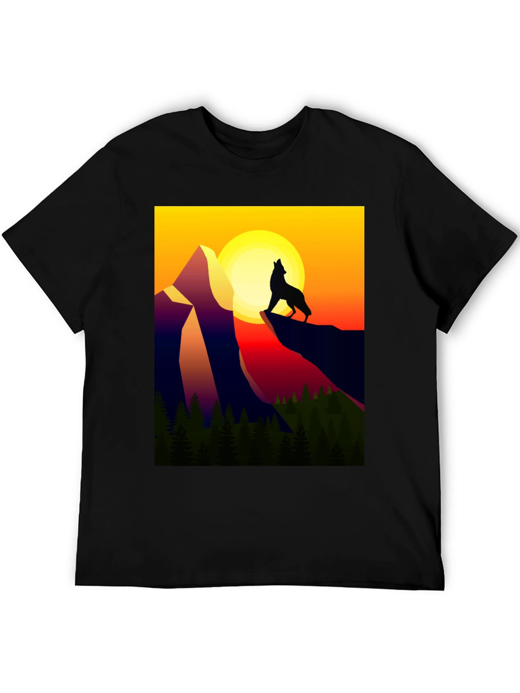 Wolf Mountain Graphic Tee - Sunset Design