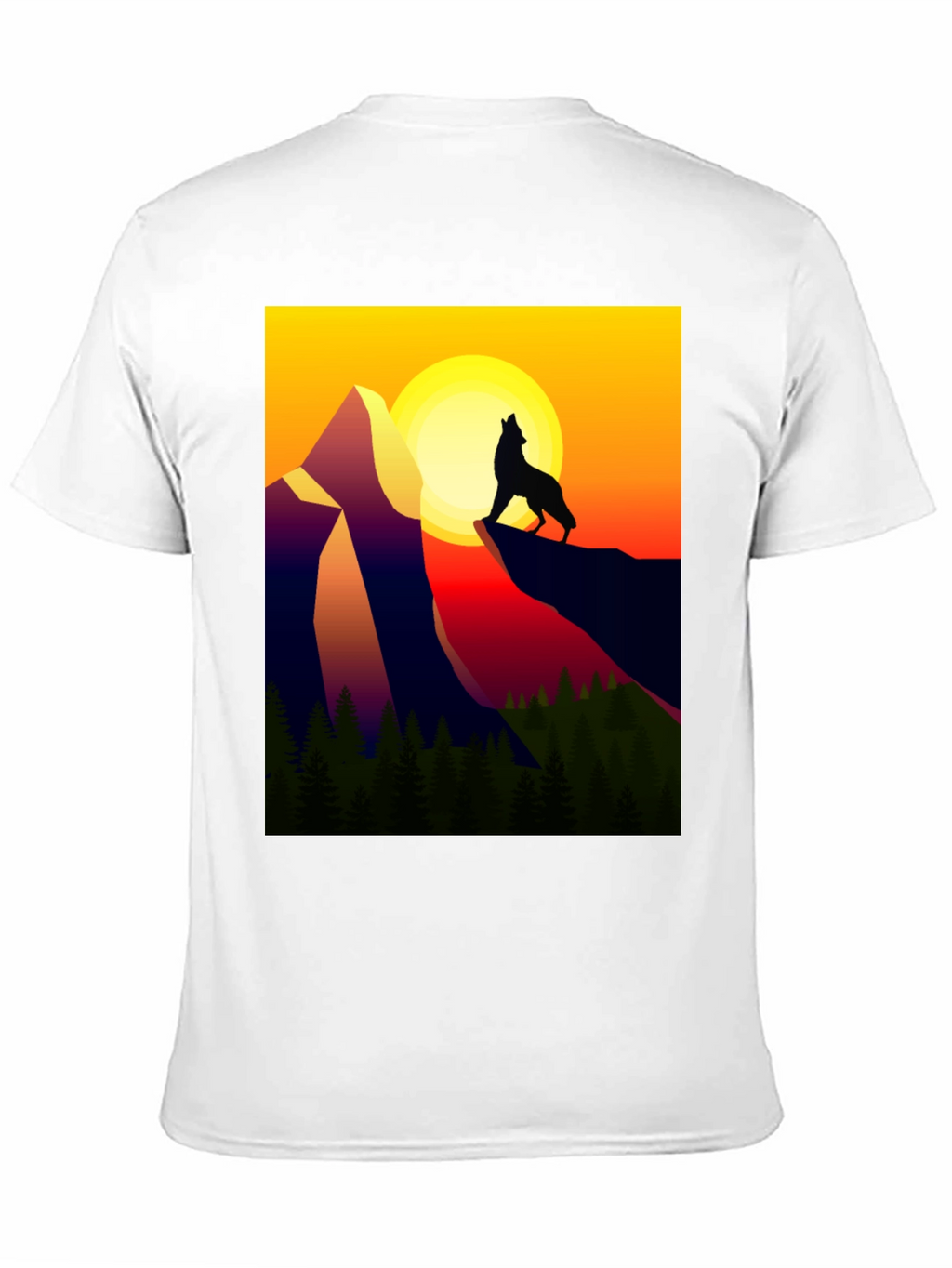 Wolf Mountain Graphic Tee - Sunset Design