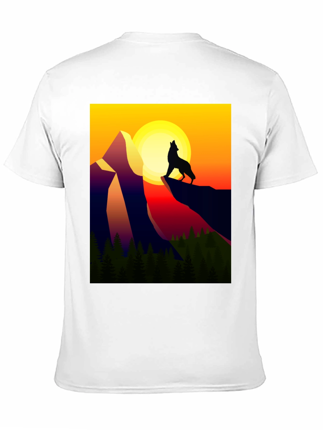 Wolf Mountain Graphic Tee - Sunset Design