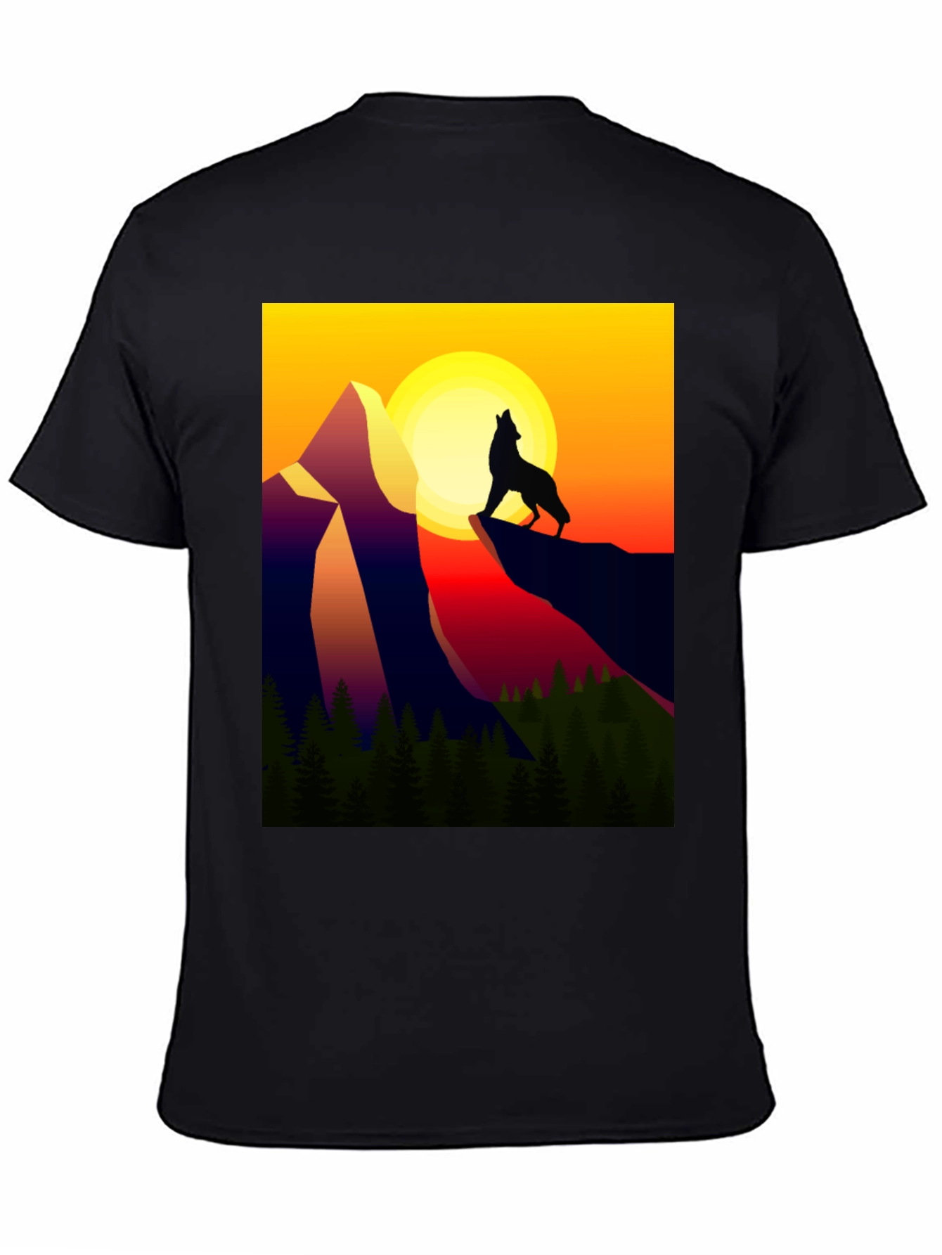 Wolf Mountain Graphic Tee - Sunset Design