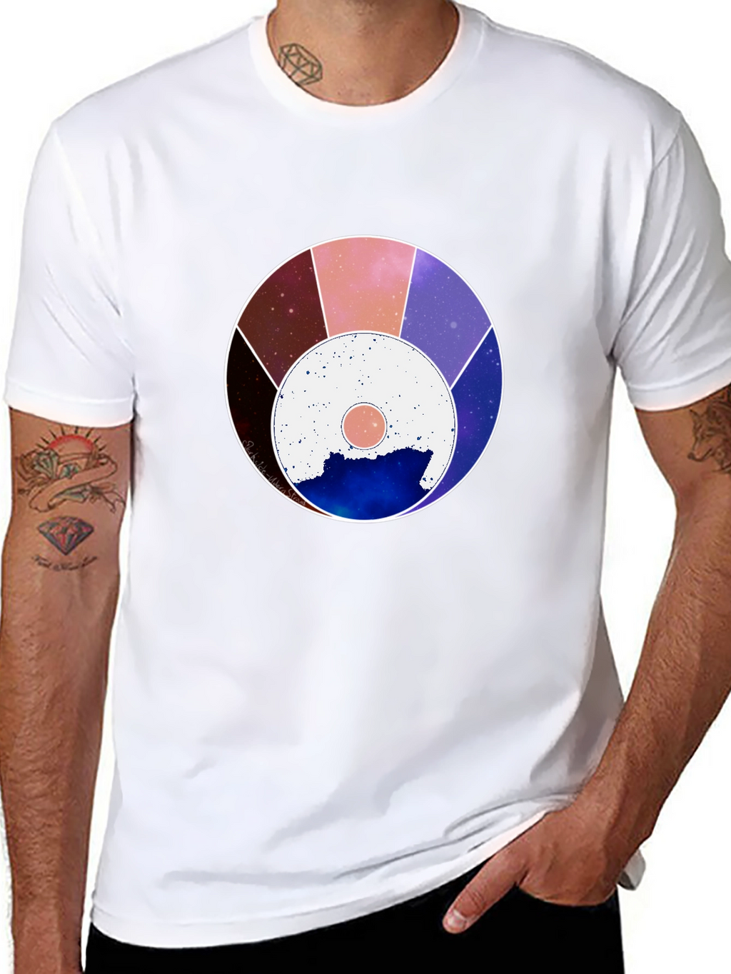 Cosmic Wheel Graphic Black Tee - Unisex