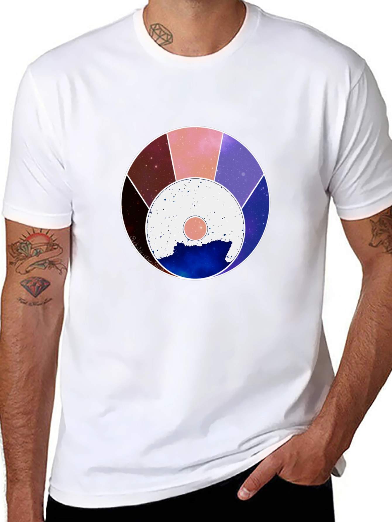 Cosmic Wheel Graphic Black Tee - Unisex