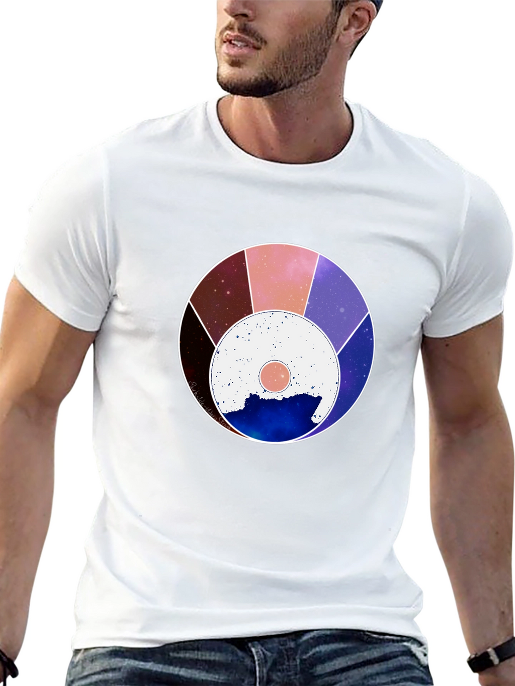 Cosmic Wheel Graphic Black Tee - Unisex