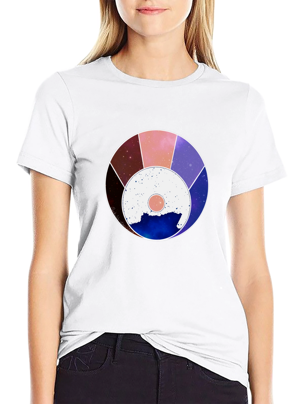 Cosmic Wheel Graphic Black Tee - Unisex