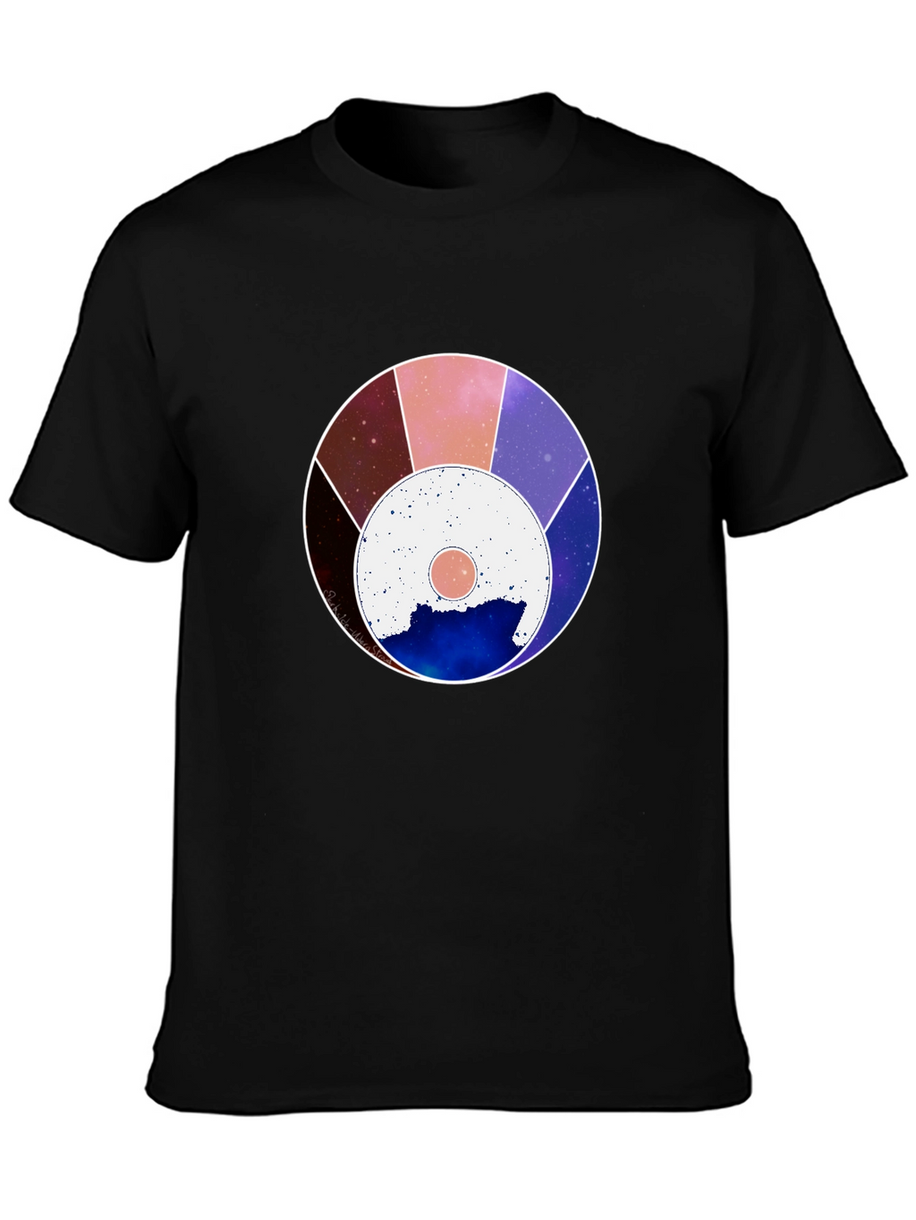Cosmic Wheel Graphic Black Tee - Unisex