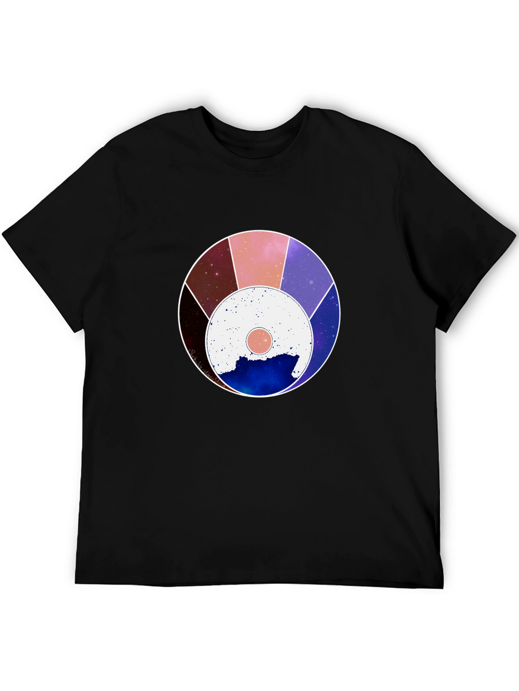 Cosmic Wheel Graphic Black Tee - Unisex