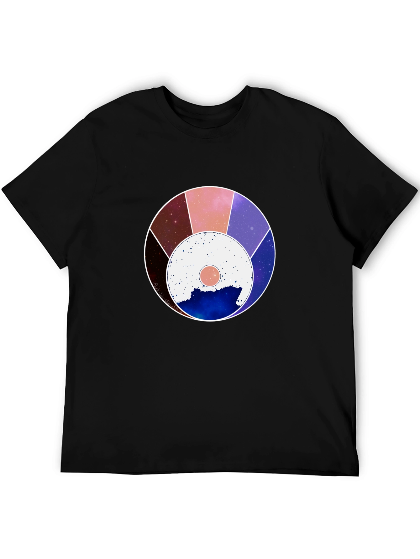 Cosmic Wheel Graphic Black Tee - Unisex