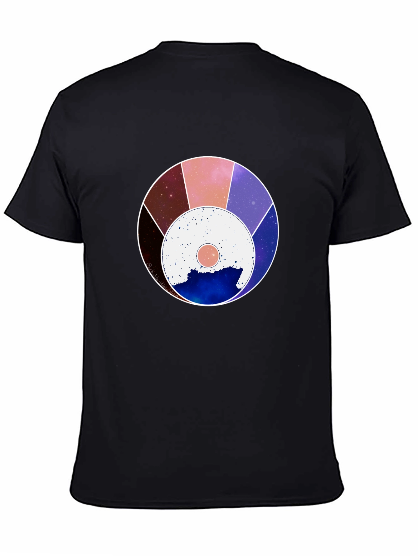 Cosmic Wheel Graphic Black Tee - Unisex