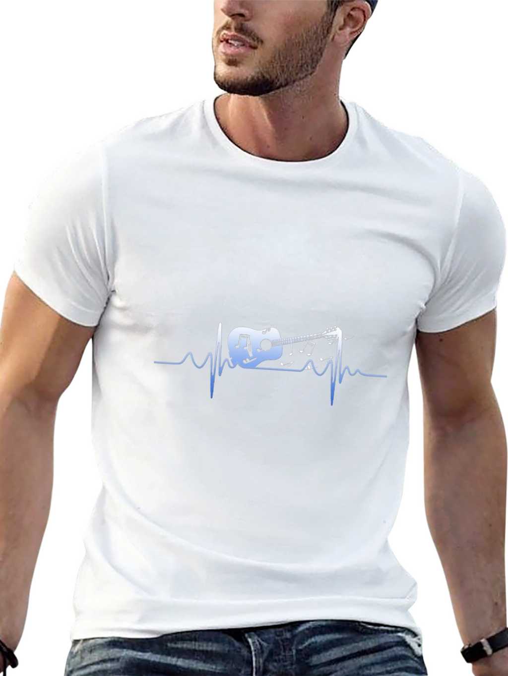 Guitar Heartbeat Graphic Tee - Music Lover Shirt