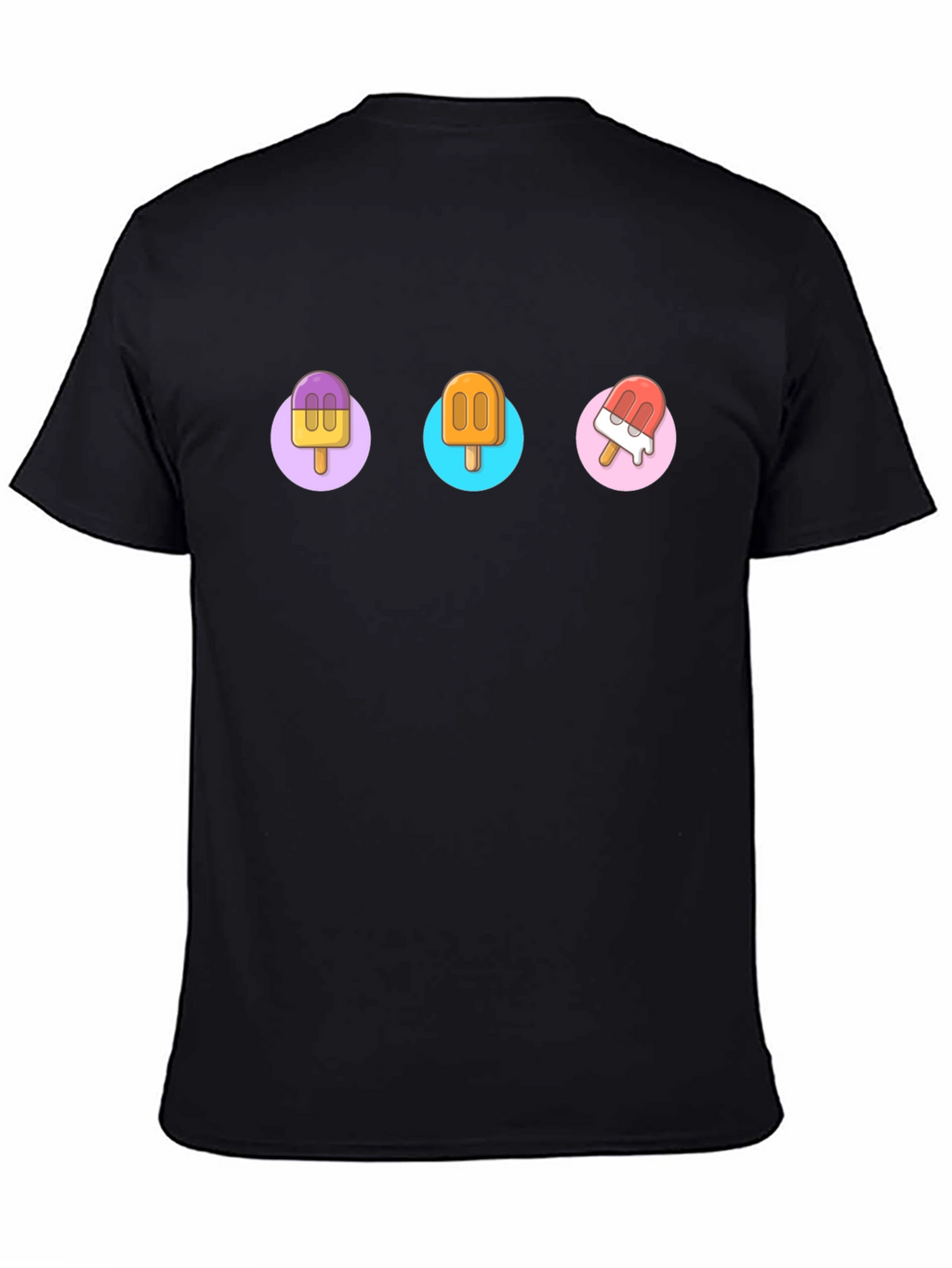 Fun Popsicle Graphic Tee - Black Cotton T-Shirt