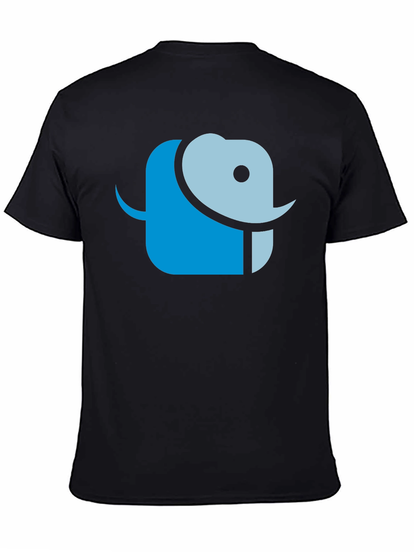 Abstract Elephant Graphic Tee - Black Cotton T-Shirt
