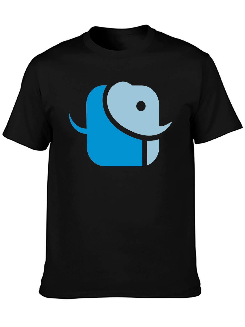 Abstract Elephant Graphic Tee - Black Cotton T-Shirt