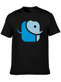 Abstract Elephant Graphic Tee - Black Cotton T-Shirt