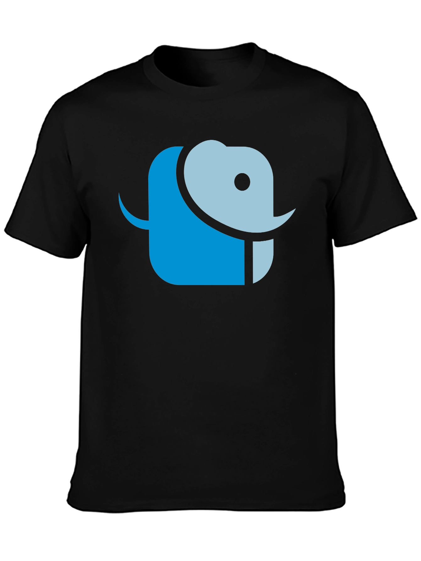 Abstract Elephant Graphic Tee - Black Cotton T-Shirt