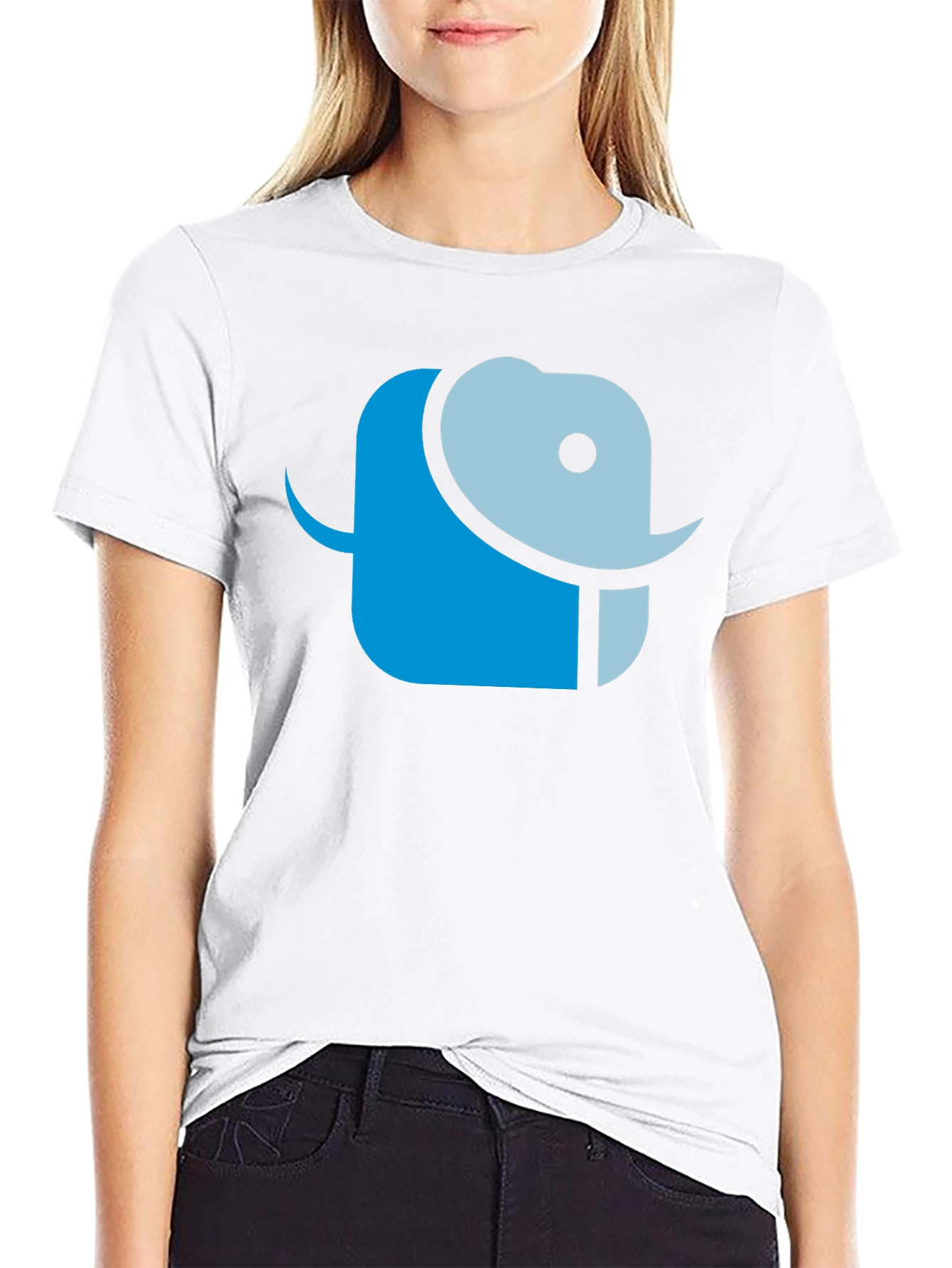 Abstract Elephant Graphic Tee - Black Cotton T-Shirt