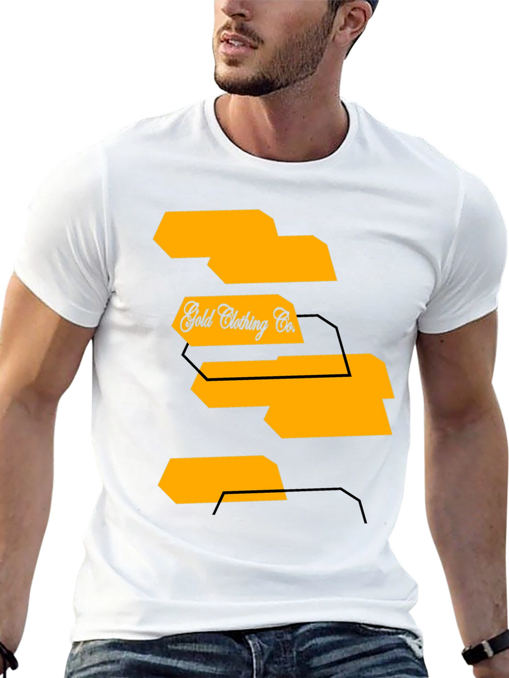 Mens Black Graphic T-Shirt - Gold Clothing Co.