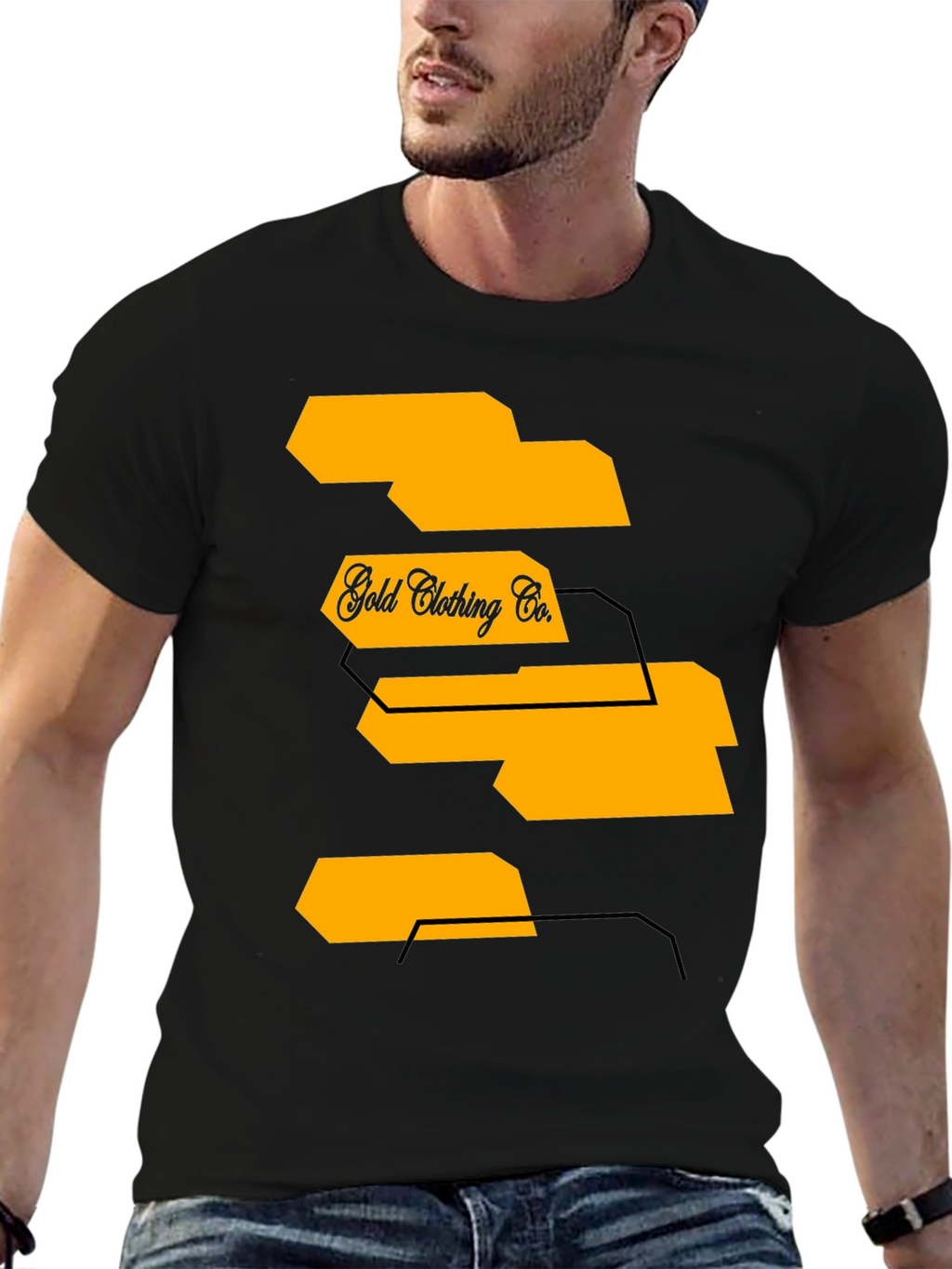 Mens Black Graphic T-Shirt - Gold Clothing Co.