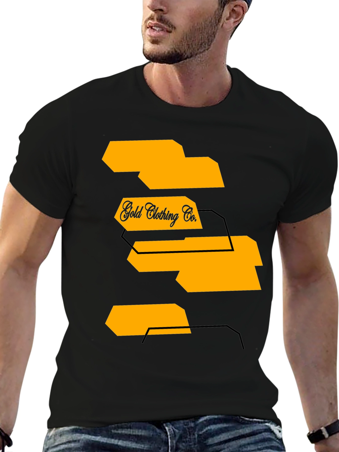 Mens Black Graphic T-Shirt - Gold Clothing Co.