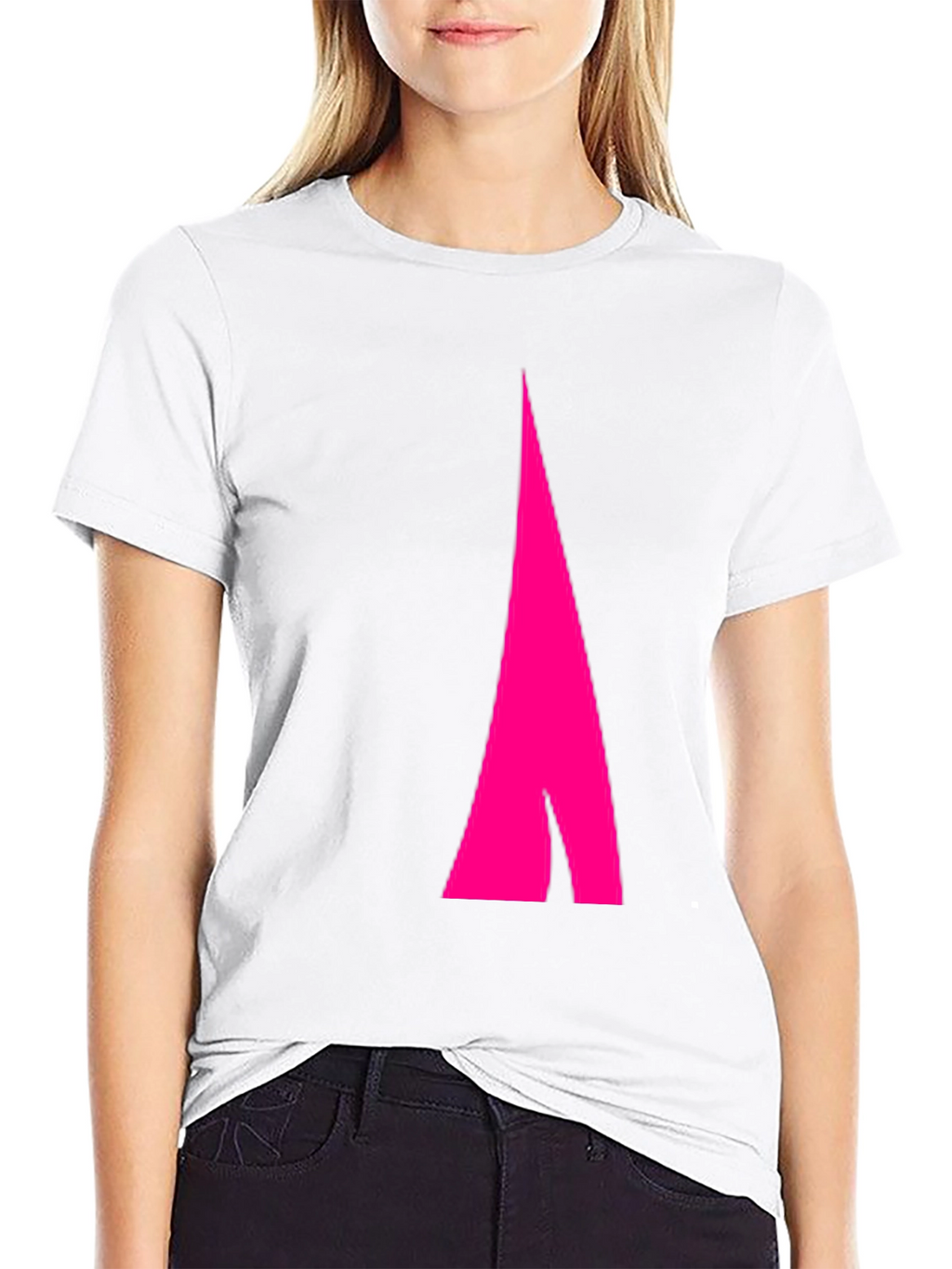 Mens Black Tee with Abstract Pink Arrow Design