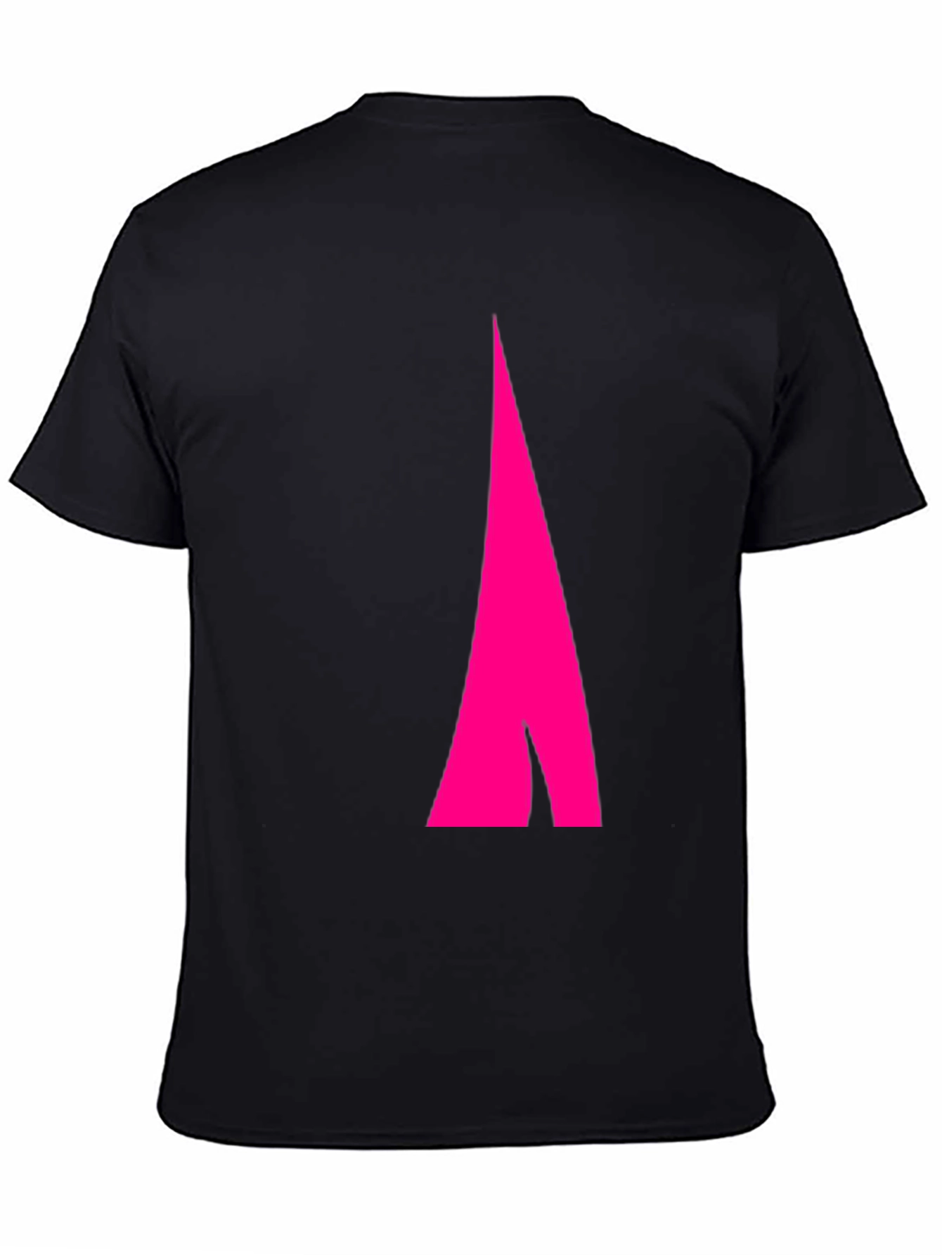 Mens Black Tee with Abstract Pink Arrow Design