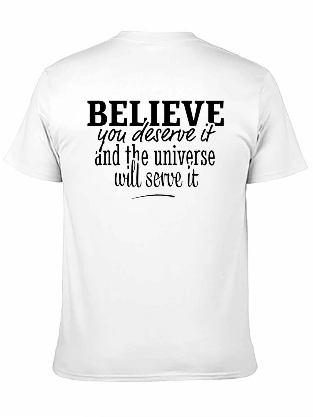 Believe Universe Mens Black Graphic Tee