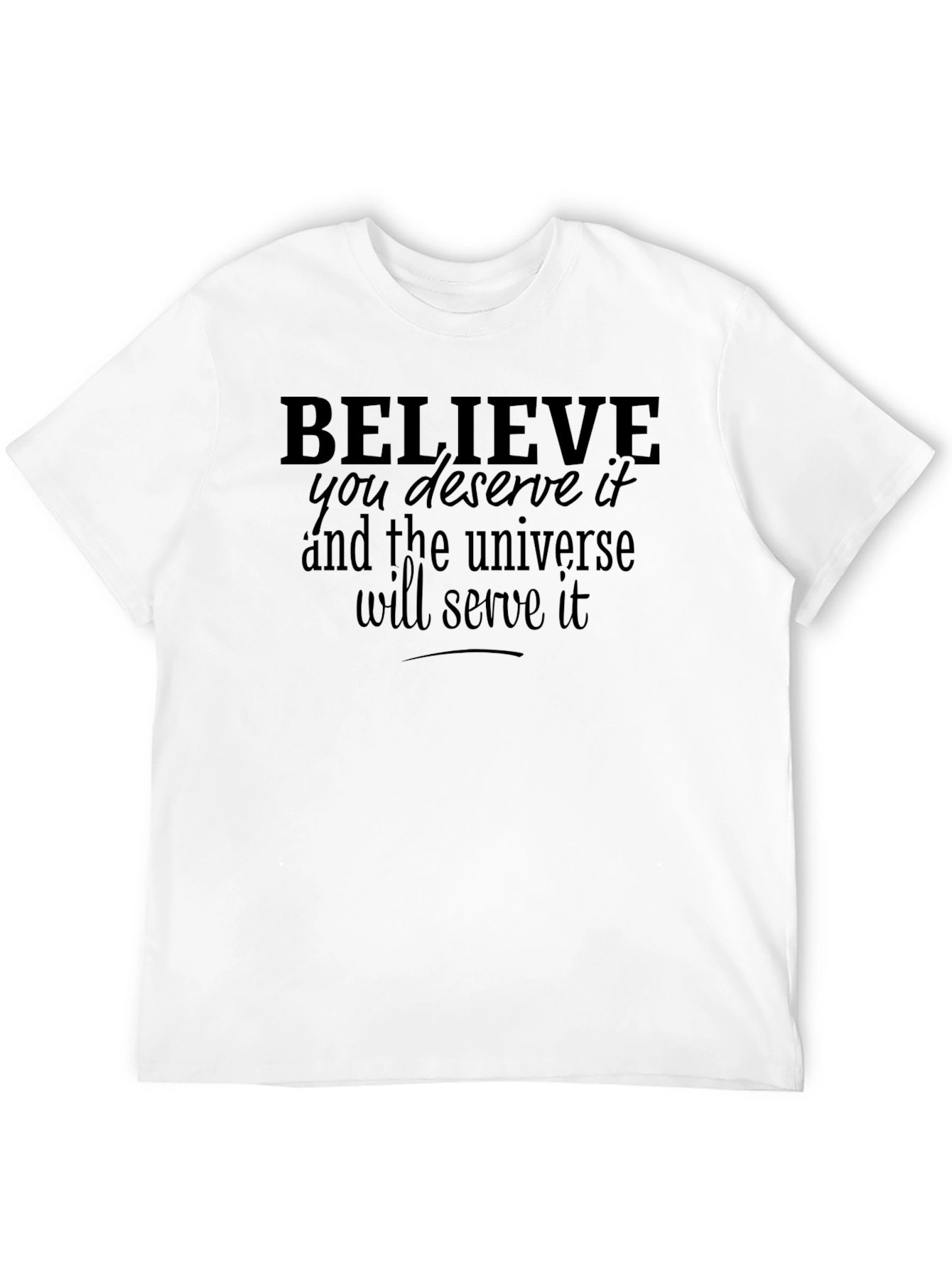 Believe Universe Mens Black Graphic Tee